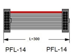 Flachbandkabel anschließen: SM C01 RC5B-2.54-14 2 B-28AWG-E-300mm-Gr - Schmid-M: Flachbandkabel anschlieen: SM C01 RC5B-2.54-14 2 B-28AWG-E-300mm-Gr; Flachbandkabel 14 Adern 28AWG RM 2,54 mm; 2x Stecker PFL14 grau Typ: E; Kabellnge L: 300mm